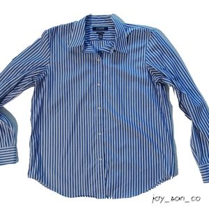 Chaps No Iron Women's Boys Button Up Striped Shirt